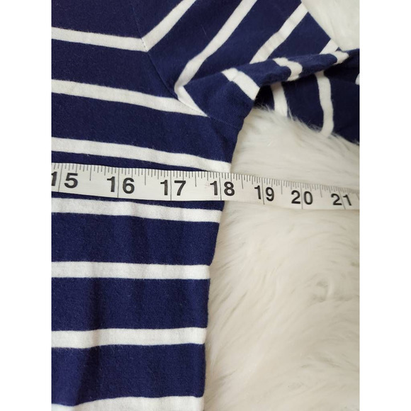 Tommy Hilfiger Womens Blouse Multicolor Striped 3/4 Sleeve V Neck Embroidered M - Picture 3 of 5